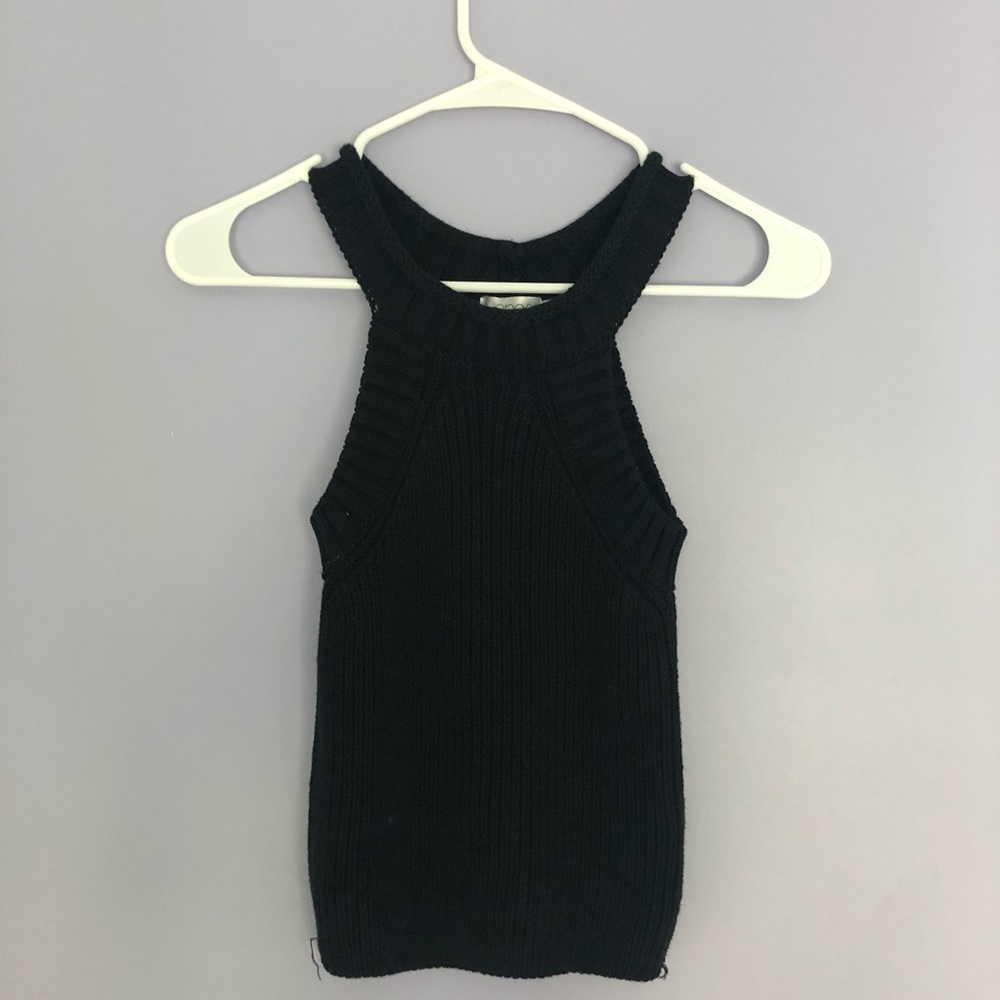 black halter-sweater tank top